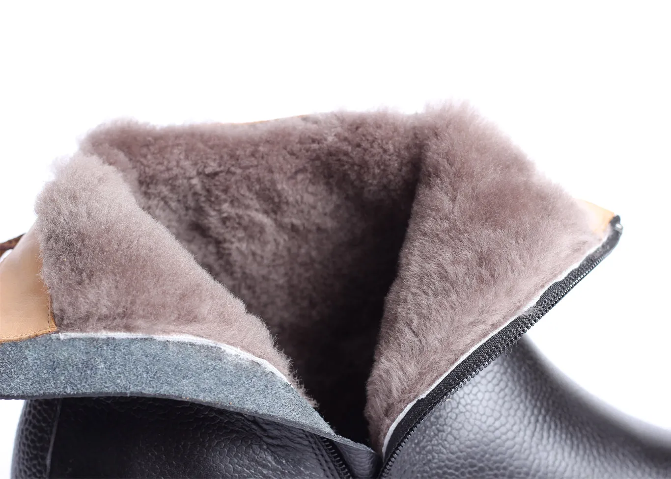 2131B - Black Grain - Fur Lining/Semelle Gomme