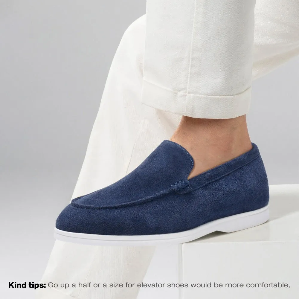 5 CM / 1.95 Inches CMR CHAMARIPA Men's Elevator Shoes - Suede Apron Toe Loafers