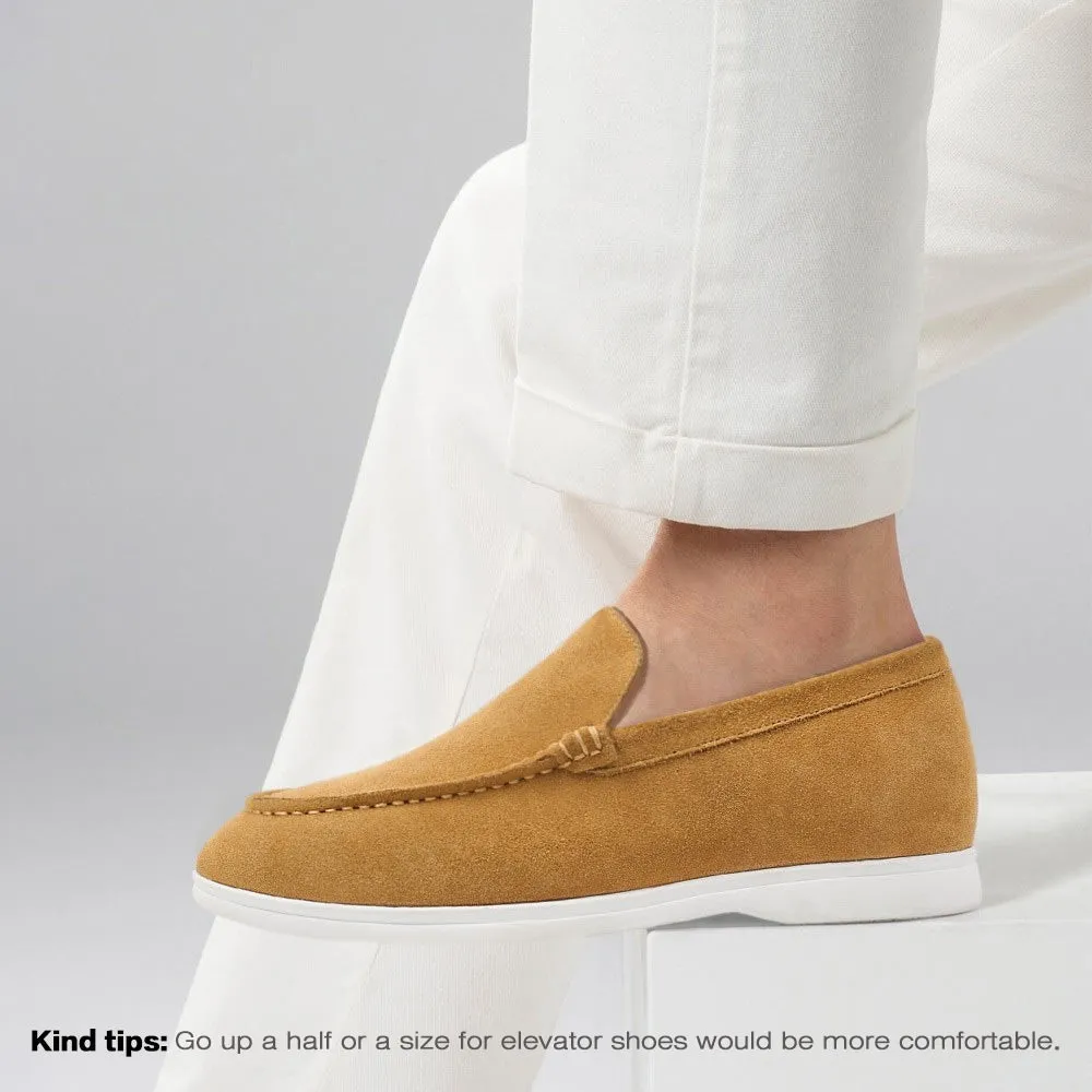 5 CM / 1.95 Inches CMR CHAMARIPA Men's Elevator Shoes - Suede Apron Toe Loafers