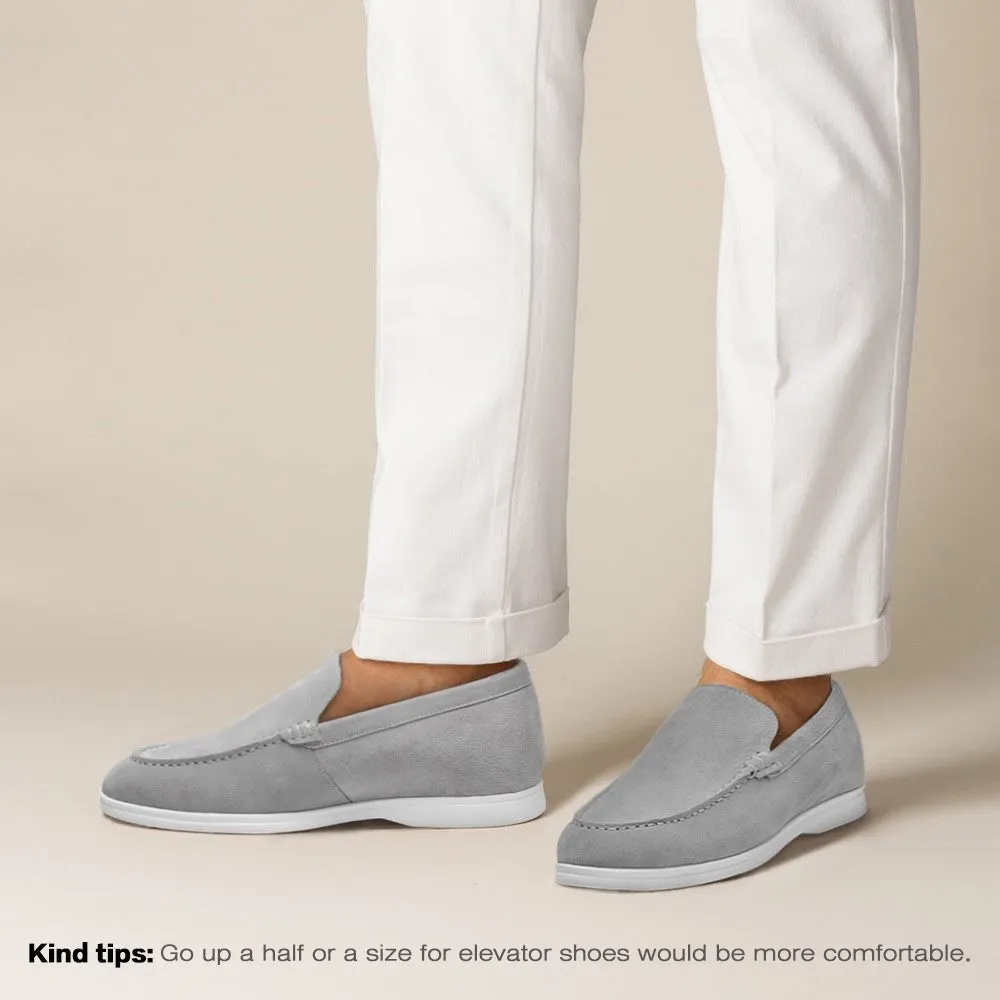 5 CM / 1.95 Inches CMR CHAMARIPA Men's Elevator Shoes - Suede Apron Toe Loafers