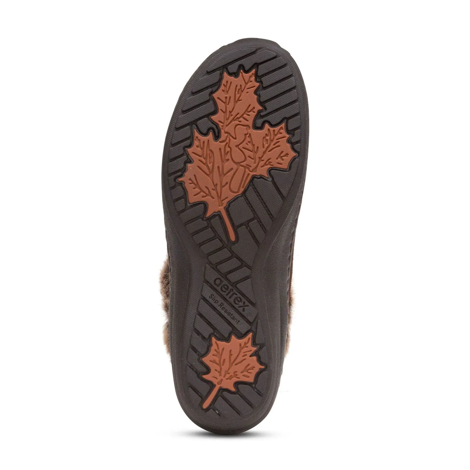 Aetrex Women's Chrissy Furry Slip On Boots- Espresso