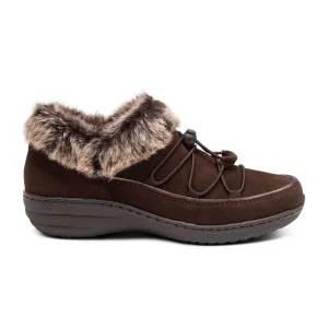 Aetrex Women's Chrissy Furry Slip On Boots- Espresso
