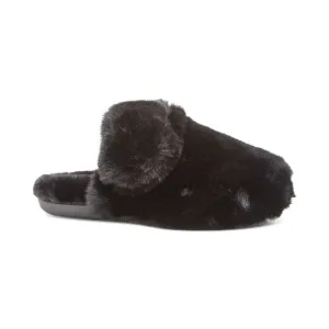 Aetrex Women's Misty Furry Slippers- Black