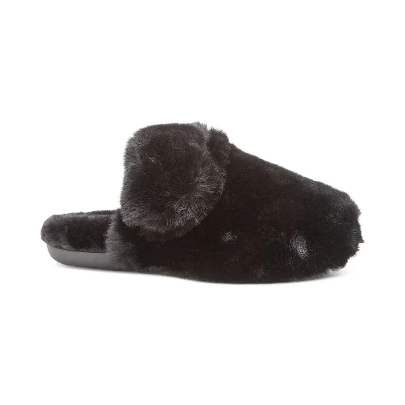 Aetrex Women's Misty Furry Slippers- Black