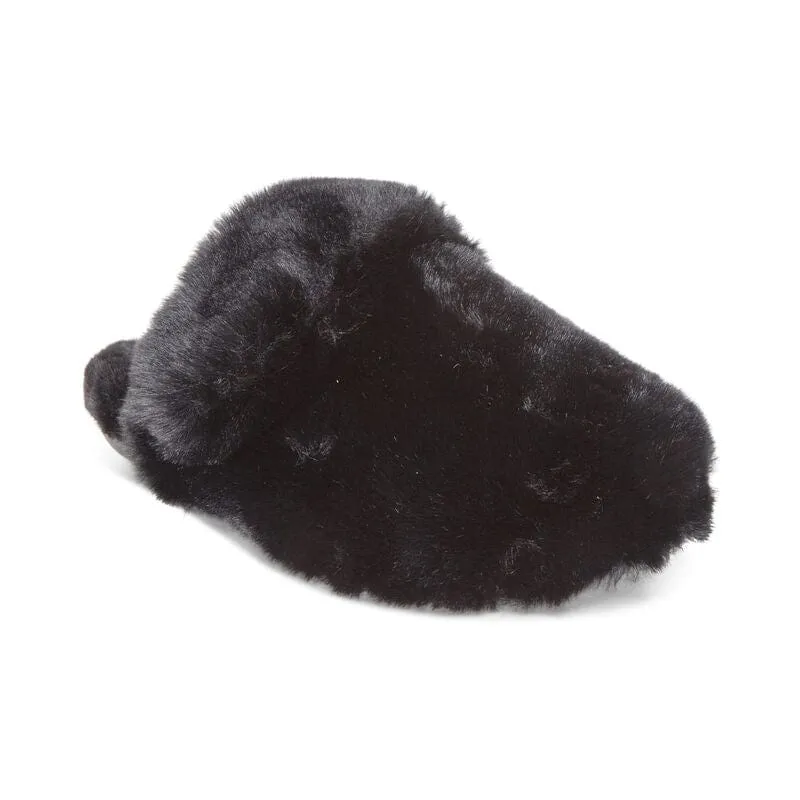 Aetrex Women's Misty Furry Slippers- Black