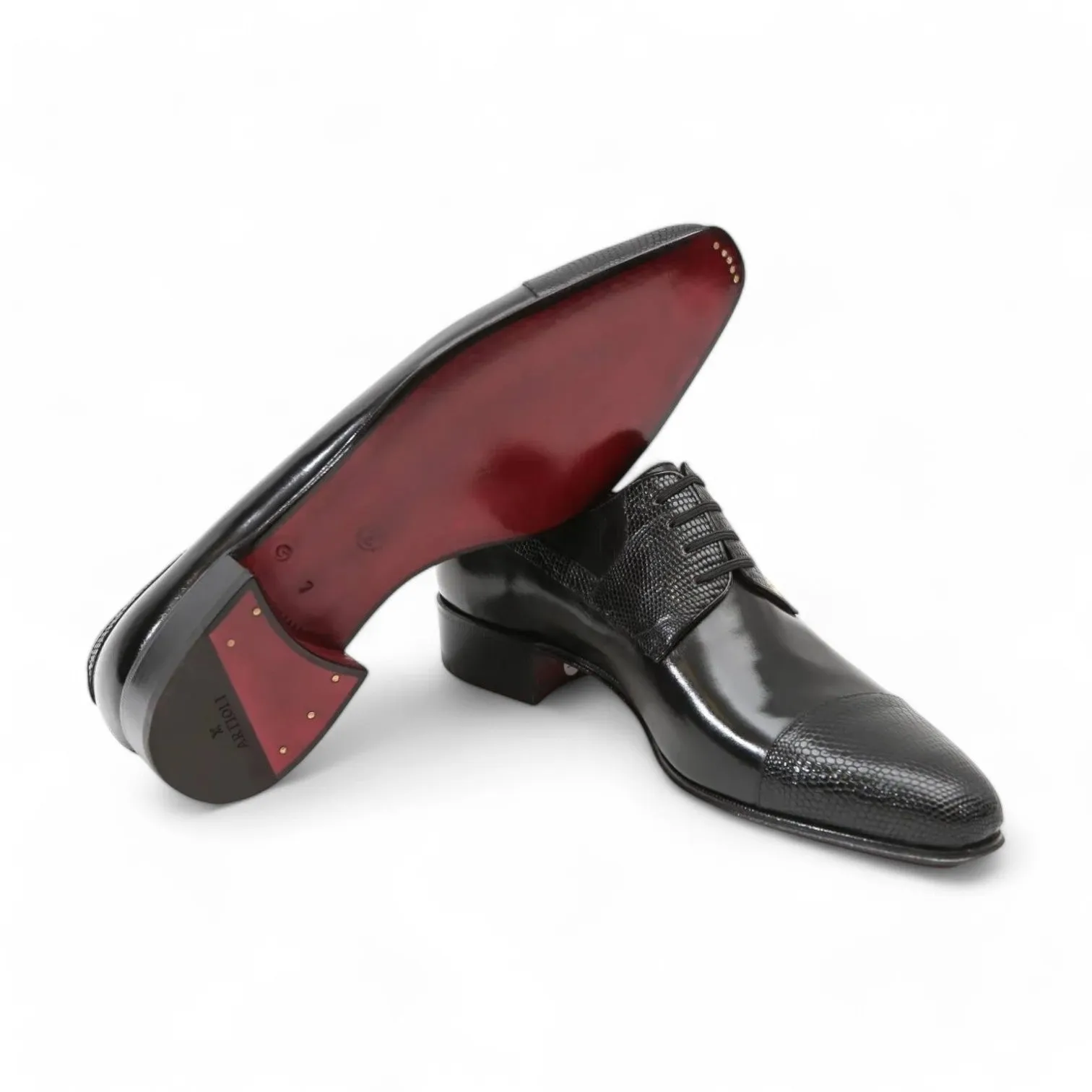 Artioli Edoardo Men's Shoes Exotic Lizard / Buffalo Derby Oxfords (ART1041)