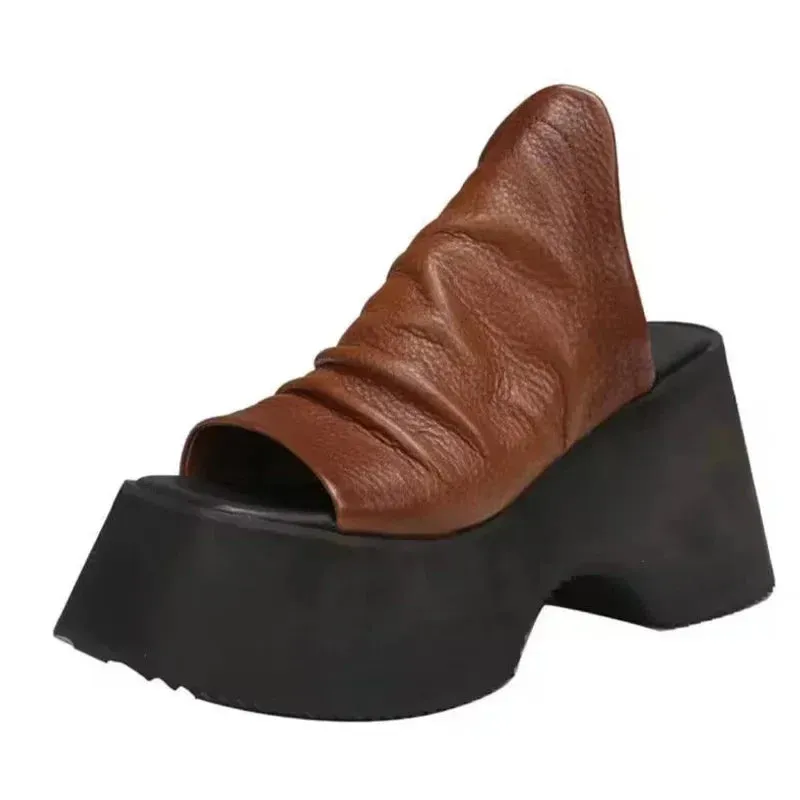 binfenxie  -  New Summer Chunky Platform Women Open Toe Slippers High Heels Shoes Sandals Flip Flops Sexy Pumps Slides Zapatillas Mujer