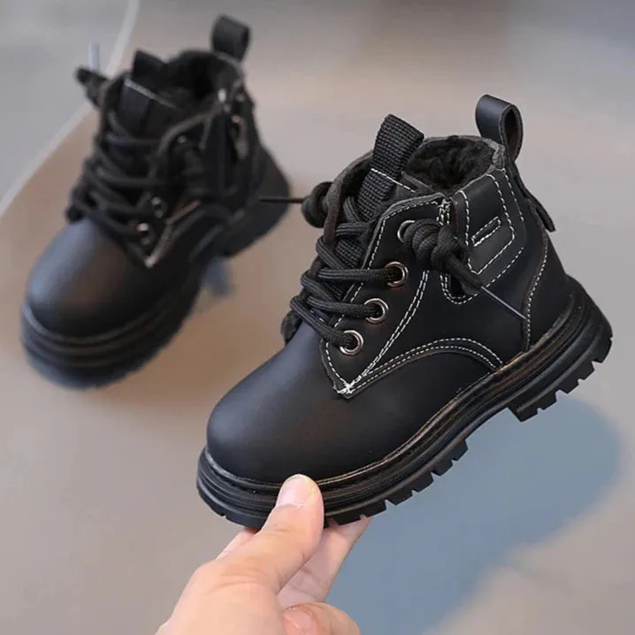 Children's Winter Boots – Warm Leather Anti-Slip Casual Shoes for Kids