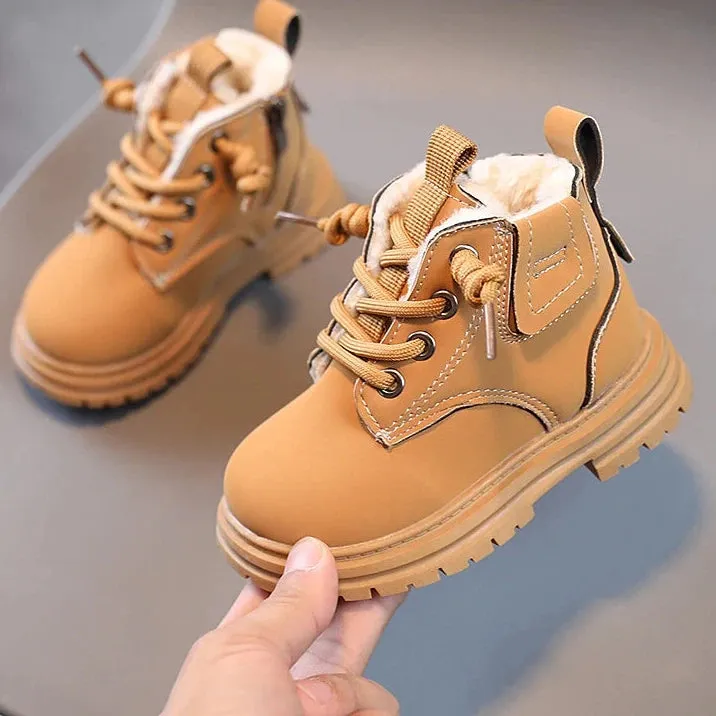 Children's Winter Boots – Warm Leather Anti-Slip Casual Shoes for Kids
