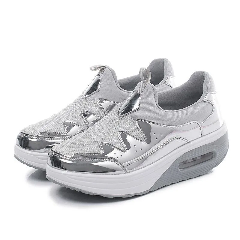 Cuzcare Women Orthopedic Rhinestones Slip-on Walking Shoes