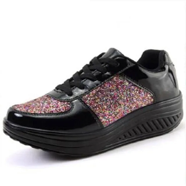 Cuzcare Women Orthopedic Rhinestones Slip-on Walking Shoes