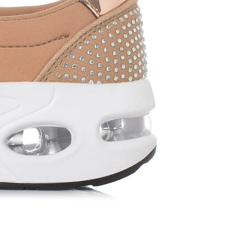 Cuzcare Women Orthopedic Rhinestones Slip-on Walking Shoes