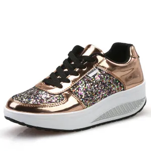 Cuzcare Women Orthopedic Rhinestones Slip-on Walking Shoes