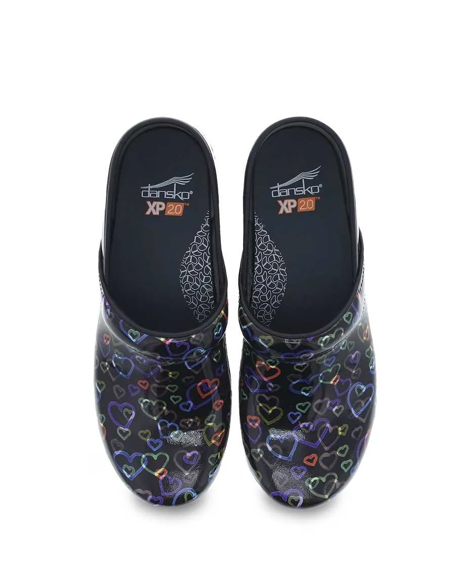 Dansko Women's XP 2.0 Clogs- Floating Hearts Patent