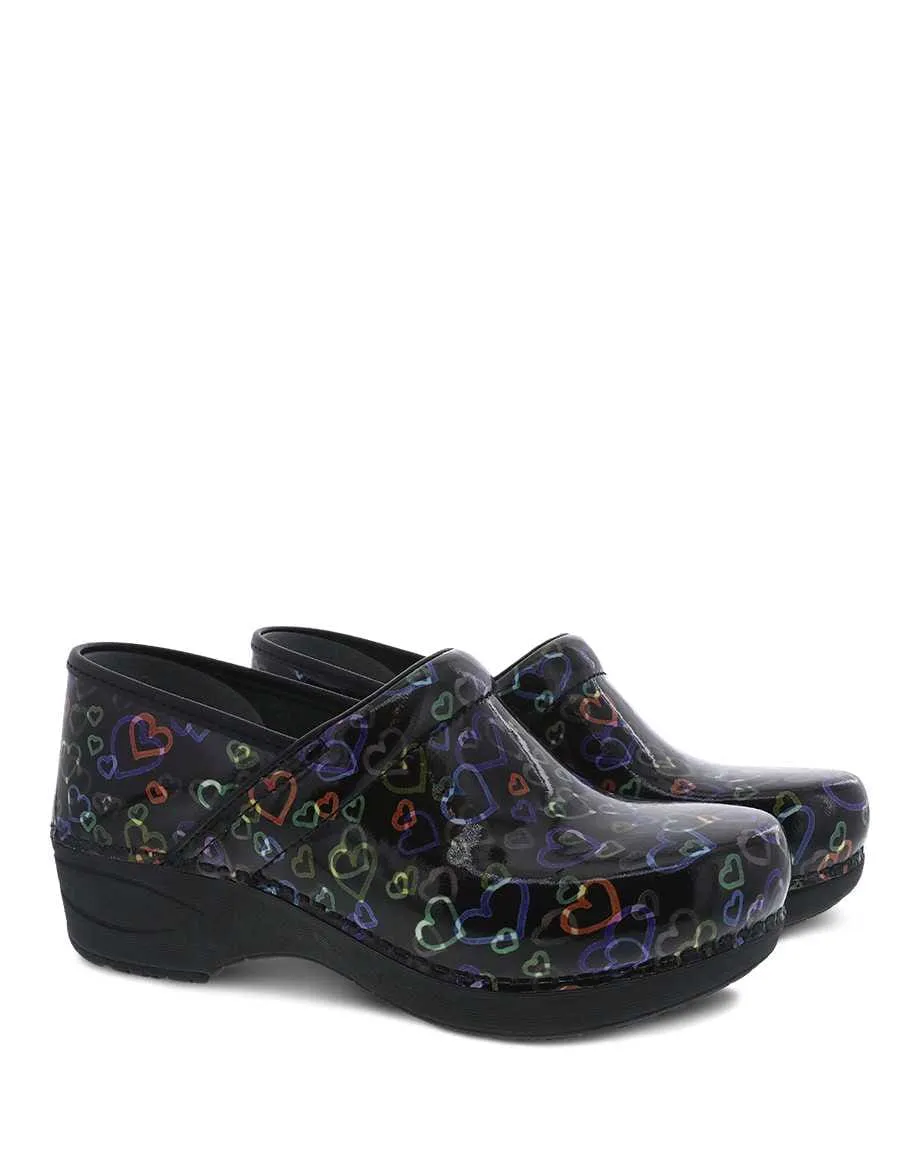 Dansko Women's XP 2.0 Clogs- Floating Hearts Patent