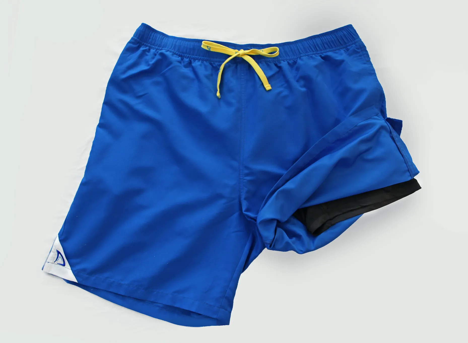 DryFins Men's Swim Trunks with Compression Liner in Classic Blue