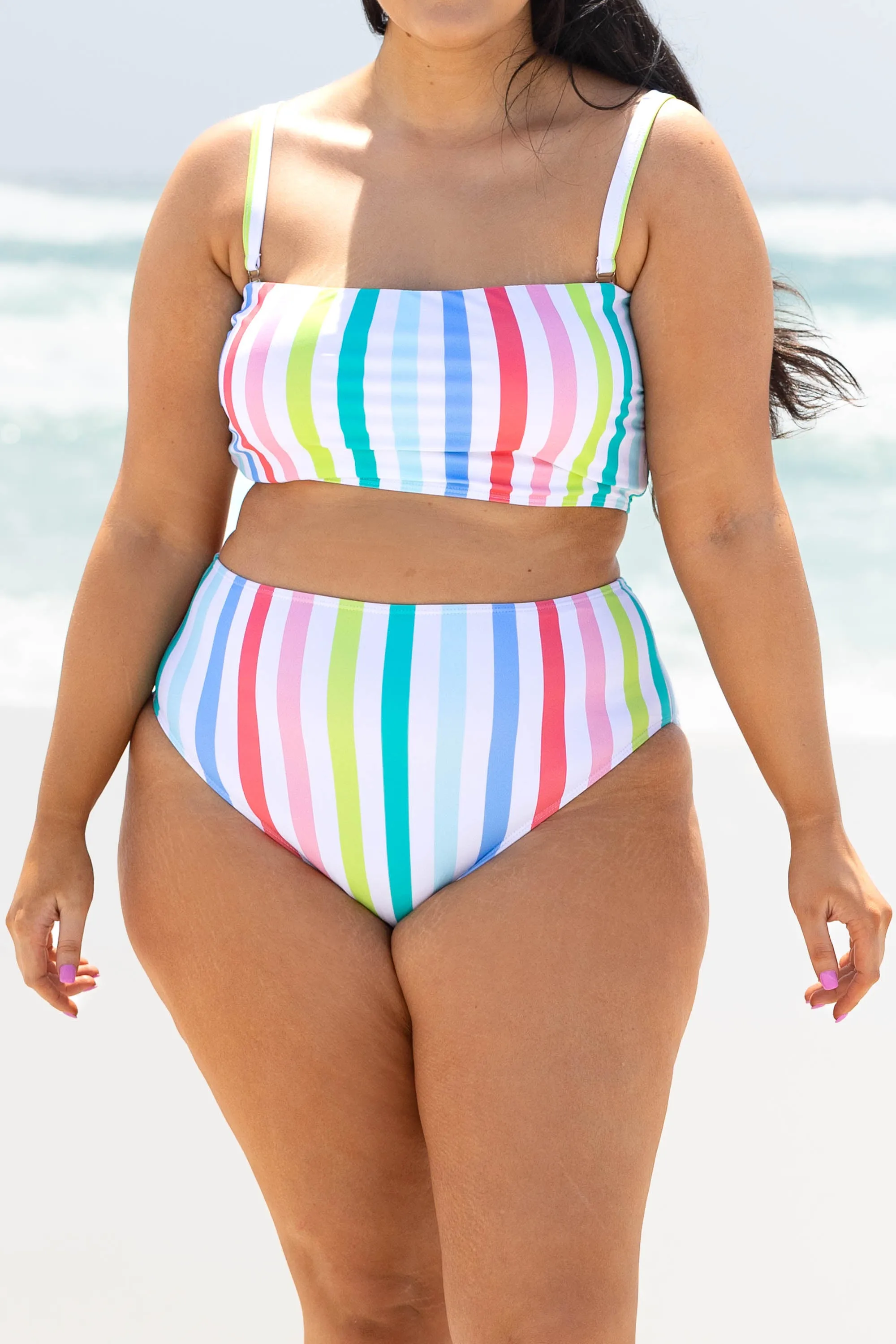 Feeling Fine And Sandy Swim Top, Rainbow