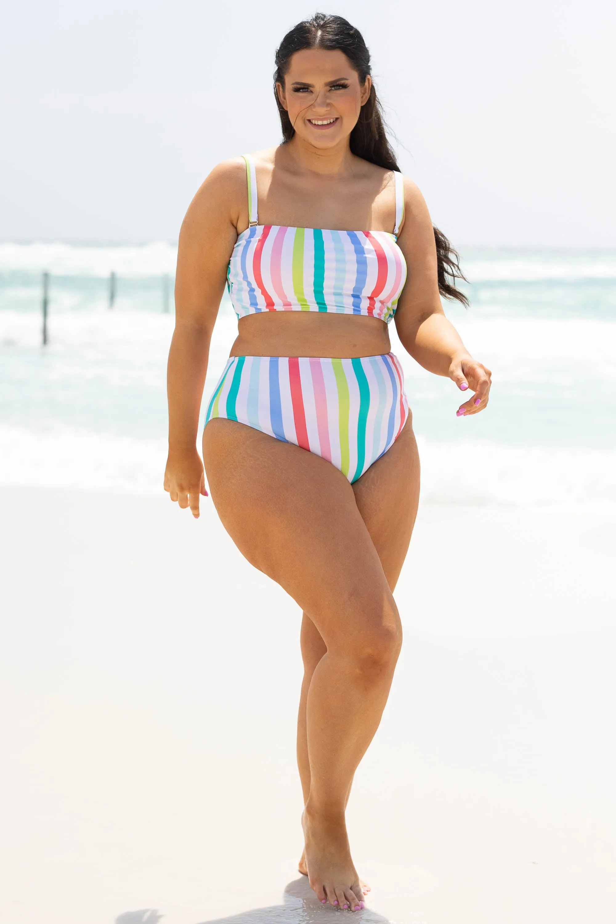 Feeling Fine And Sandy Swim Top, Rainbow