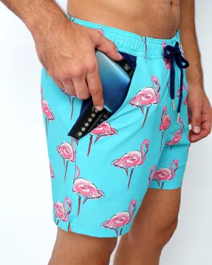Flamingos - Swim Shorts with Waterproof Pocket