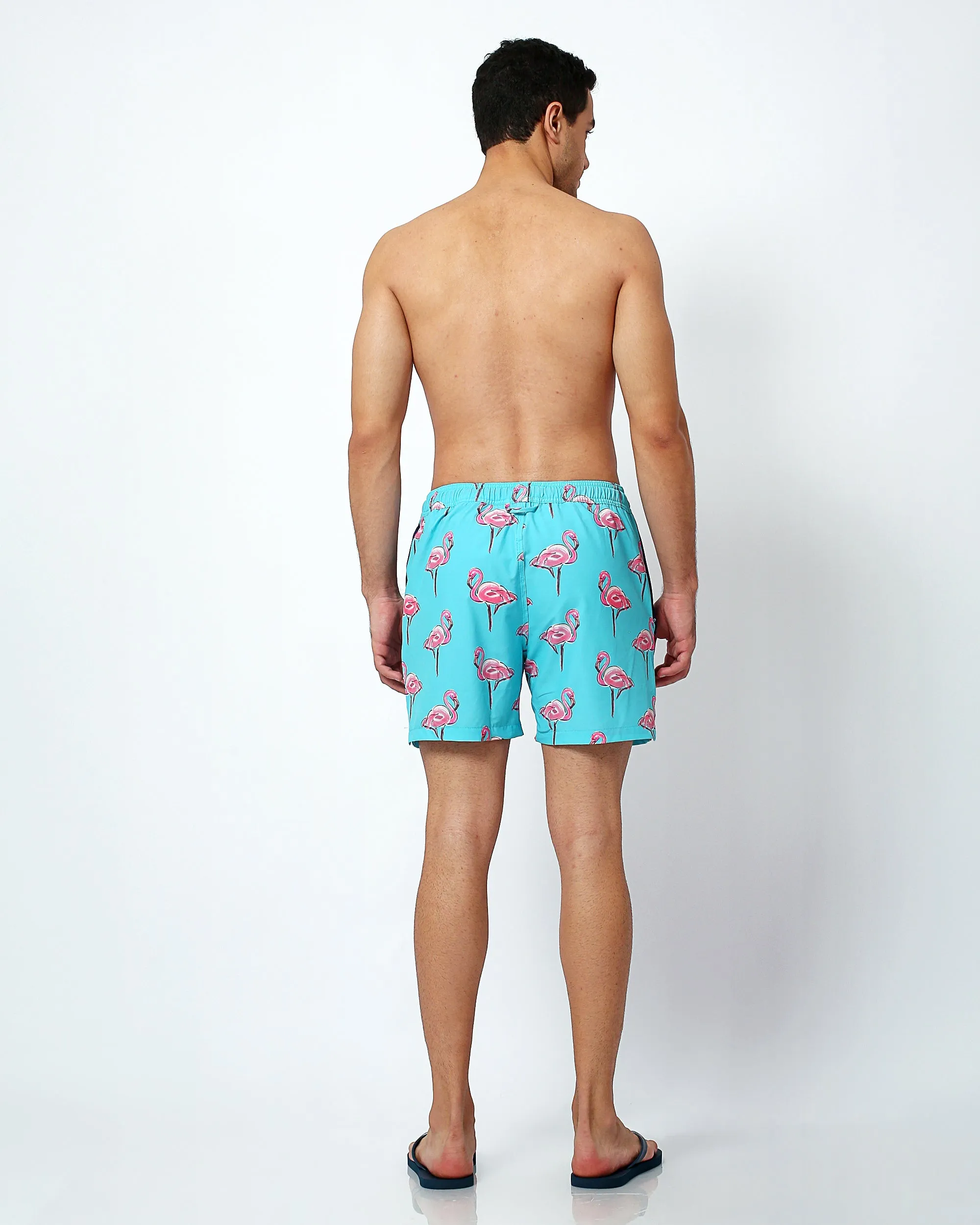 Flamingos - Swim Shorts with Waterproof Pocket