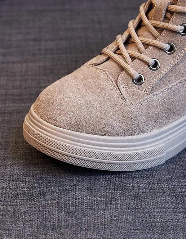 Fur Inner Lace-up Winter Suede Snow Boots