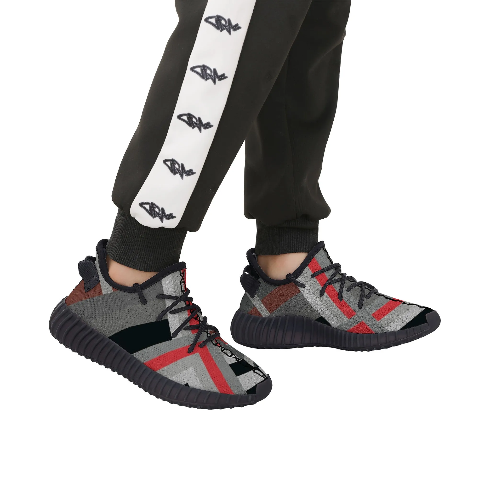 Kids Mesh Knit Sneaker - Black/Red
