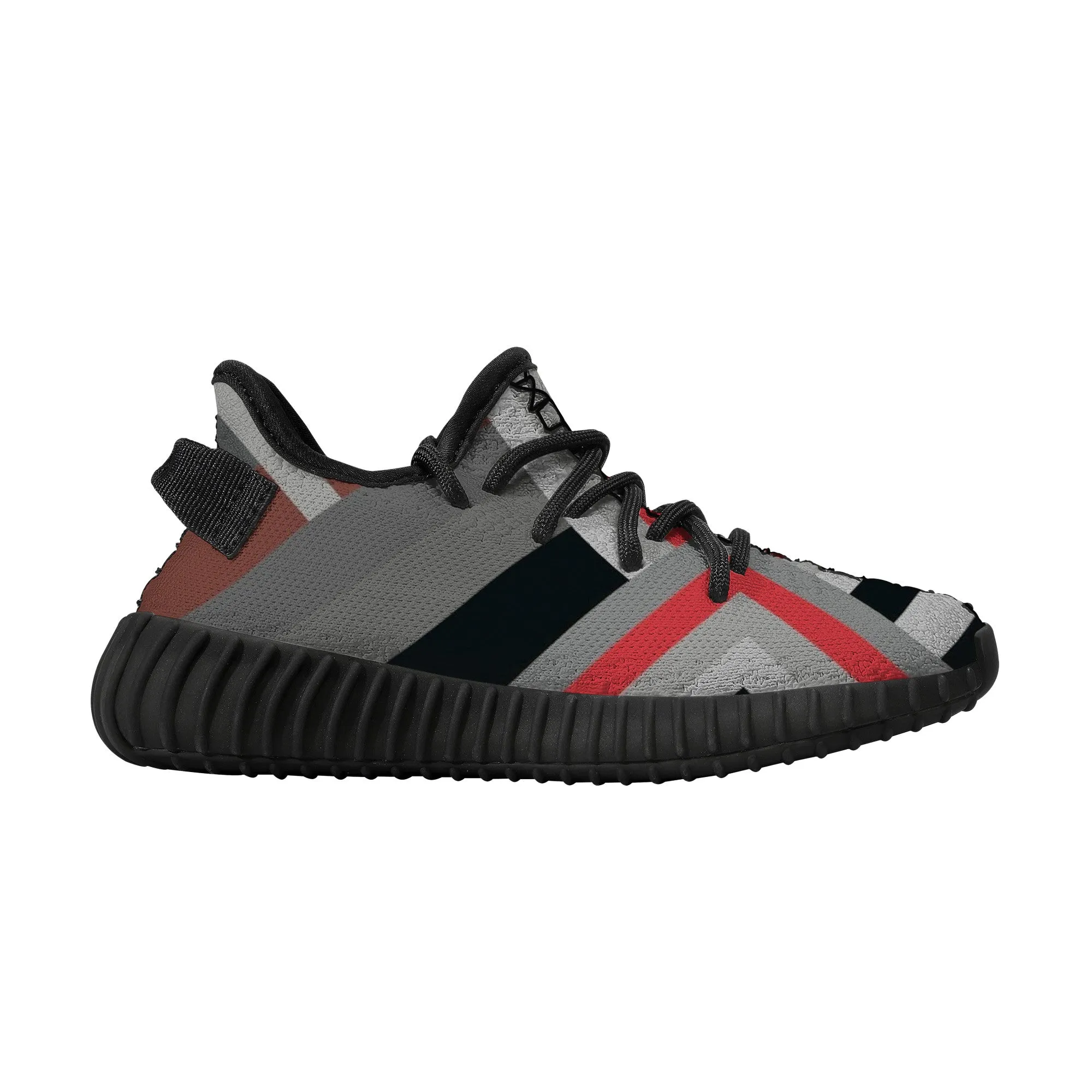 Kids Mesh Knit Sneaker - Black/Red