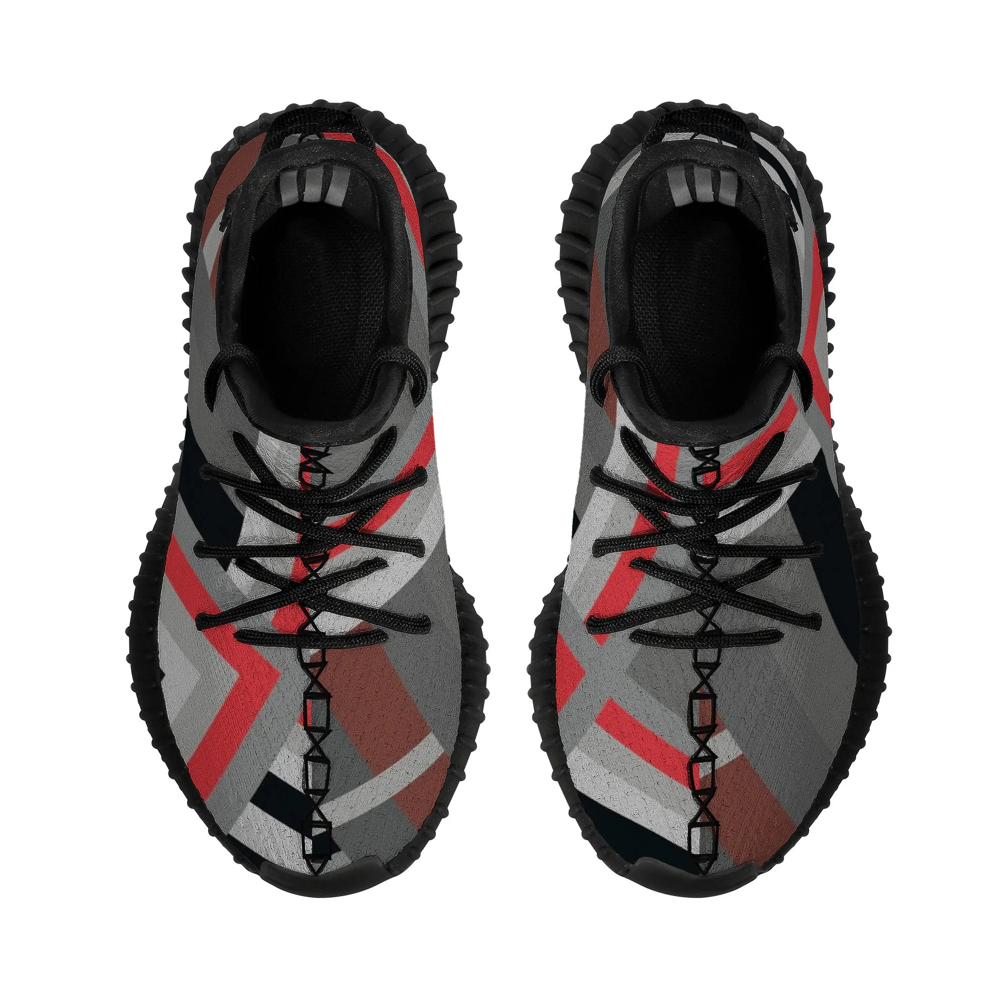 Kids Mesh Knit Sneaker - Black/Red