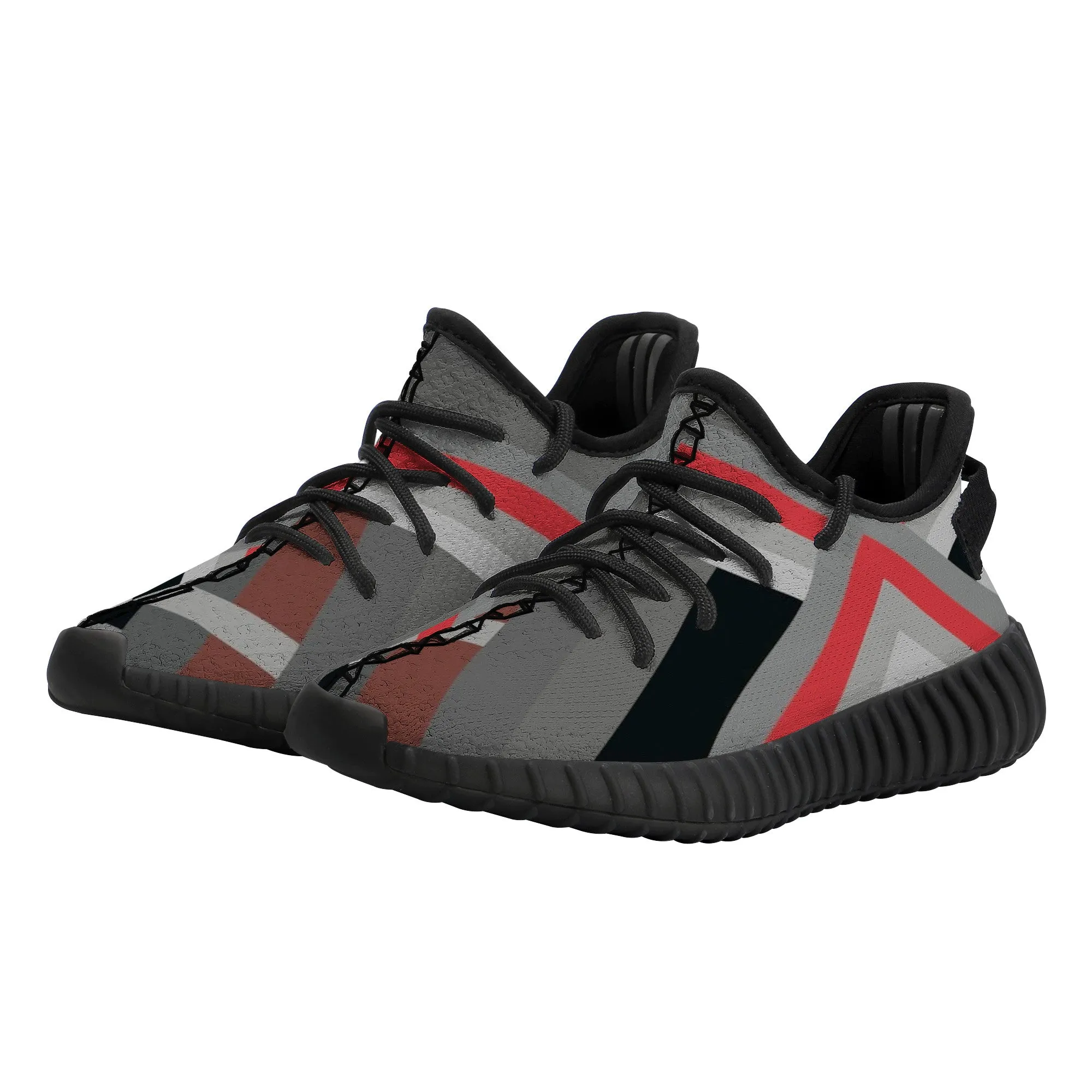 Kids Mesh Knit Sneaker - Black/Red