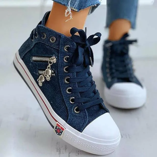 Leon - Vintage Ademende Ritssportschoenen