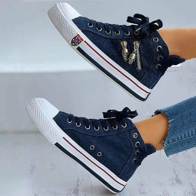 Leon - Vintage Ademende Ritssportschoenen