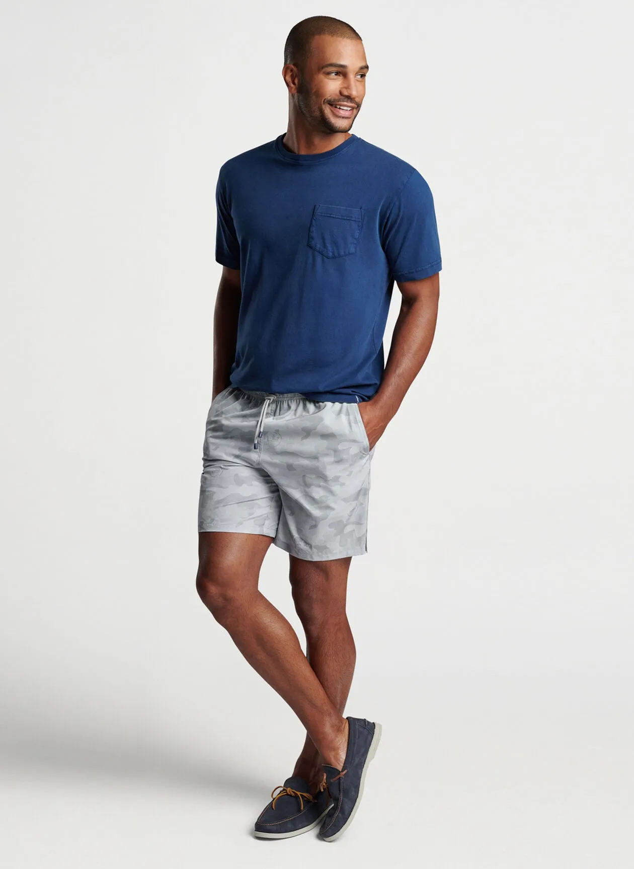 Logo Camo Swim Trunk - Gale Gray