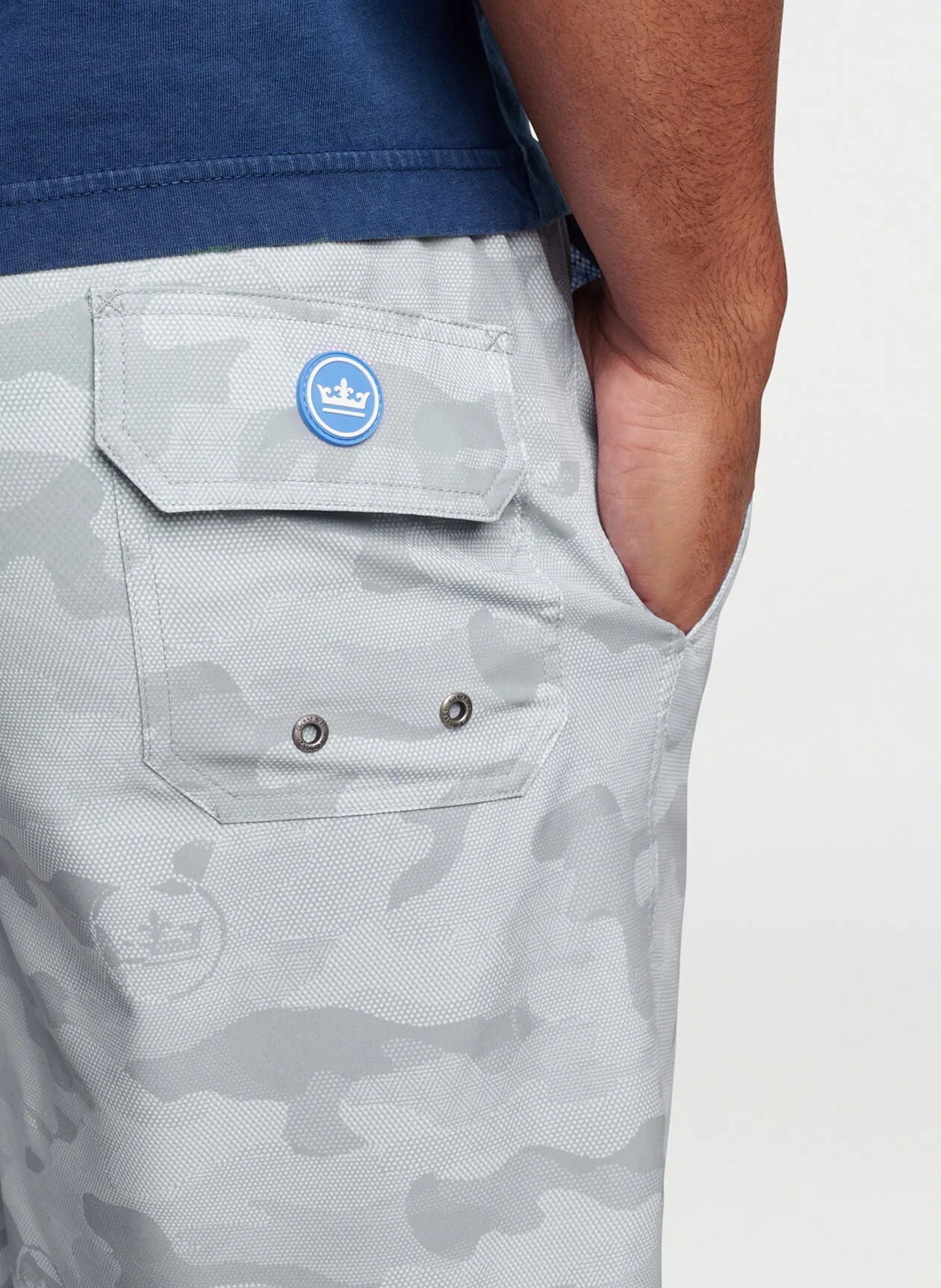 Logo Camo Swim Trunk - Gale Gray