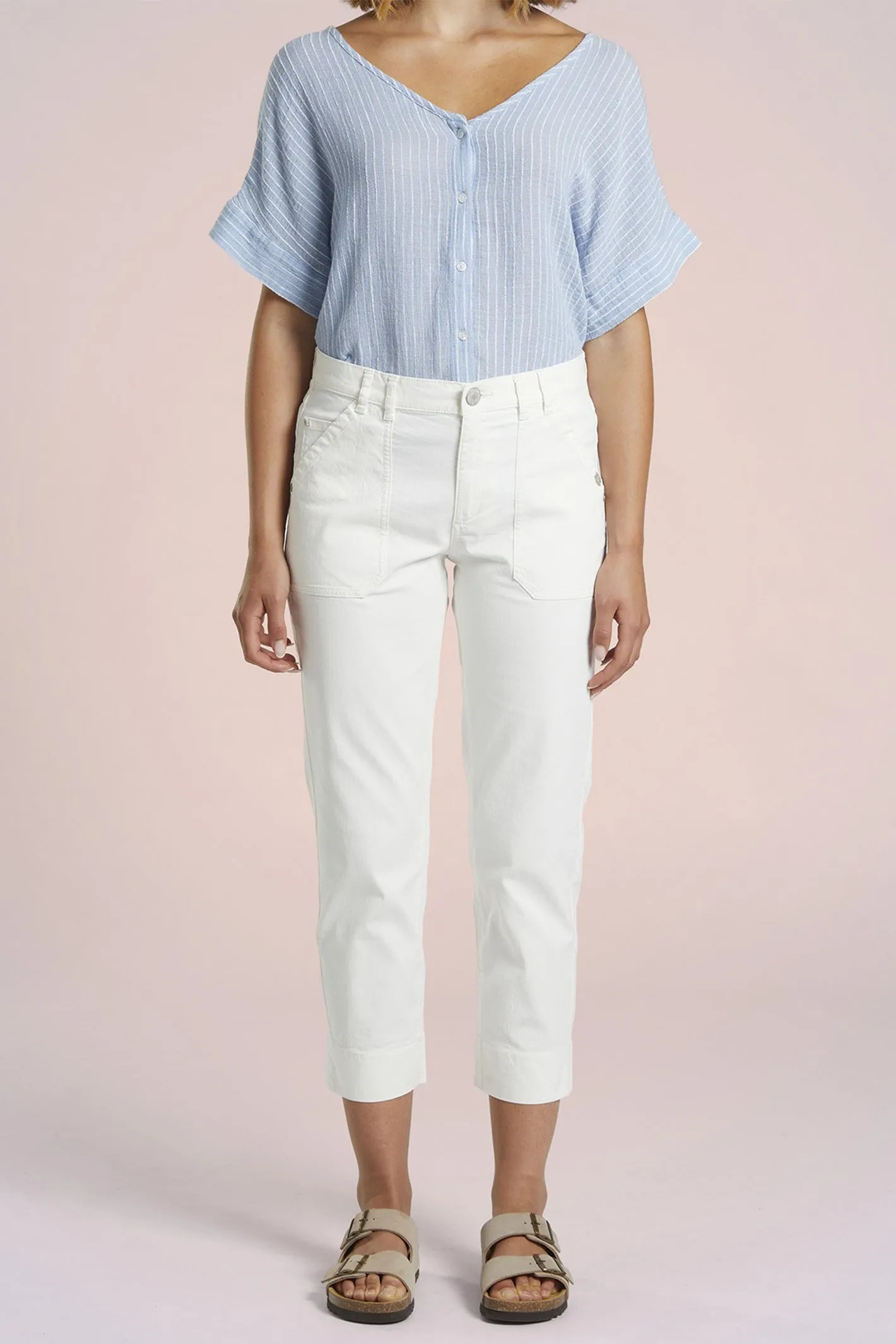 Mat De Misaine Trousers 3/4 Length Calcaire White Pimoricou-34726 U15