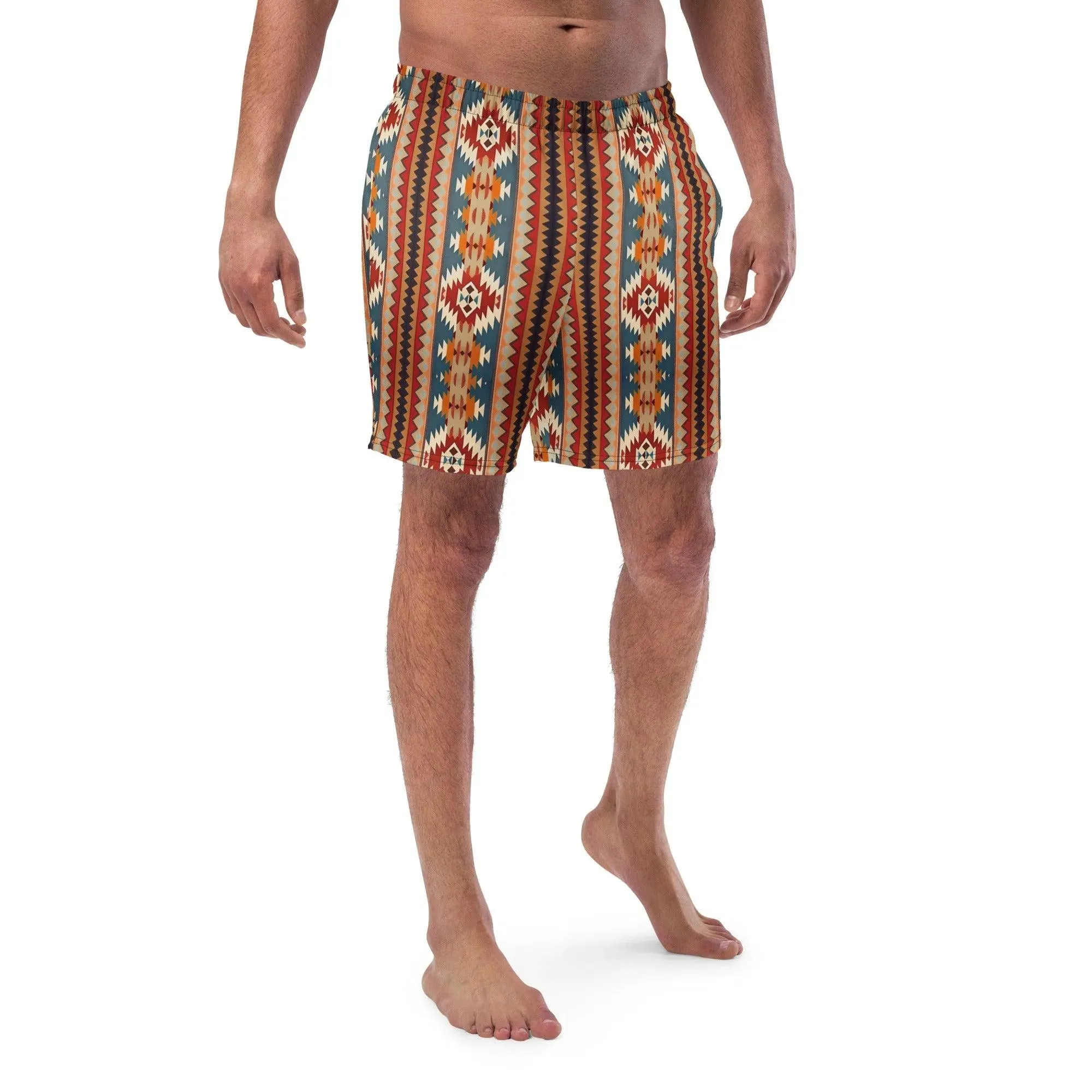 Native American Sunset Recycled Men's Swim Trunks