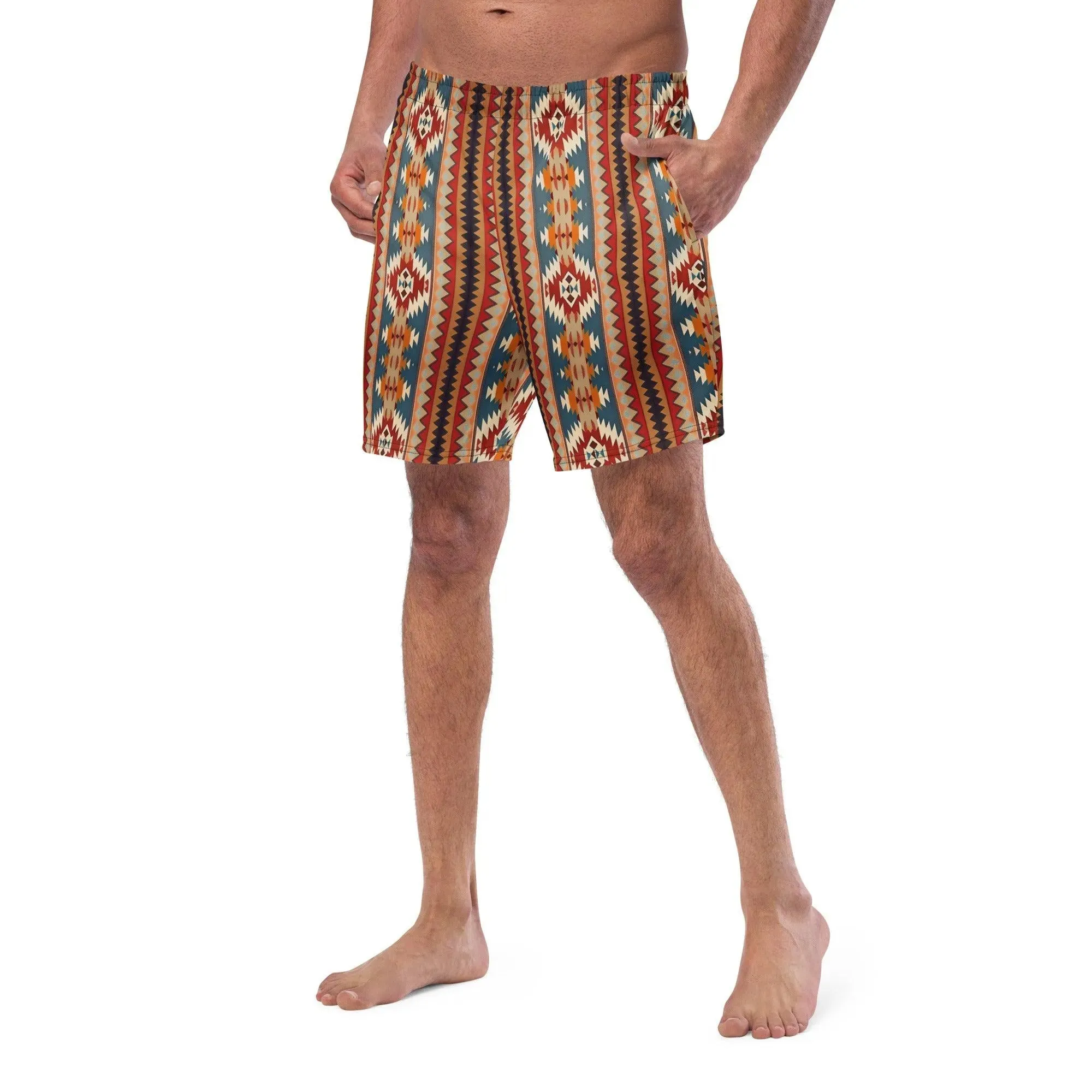 Native American Sunset Recycled Men's Swim Trunks