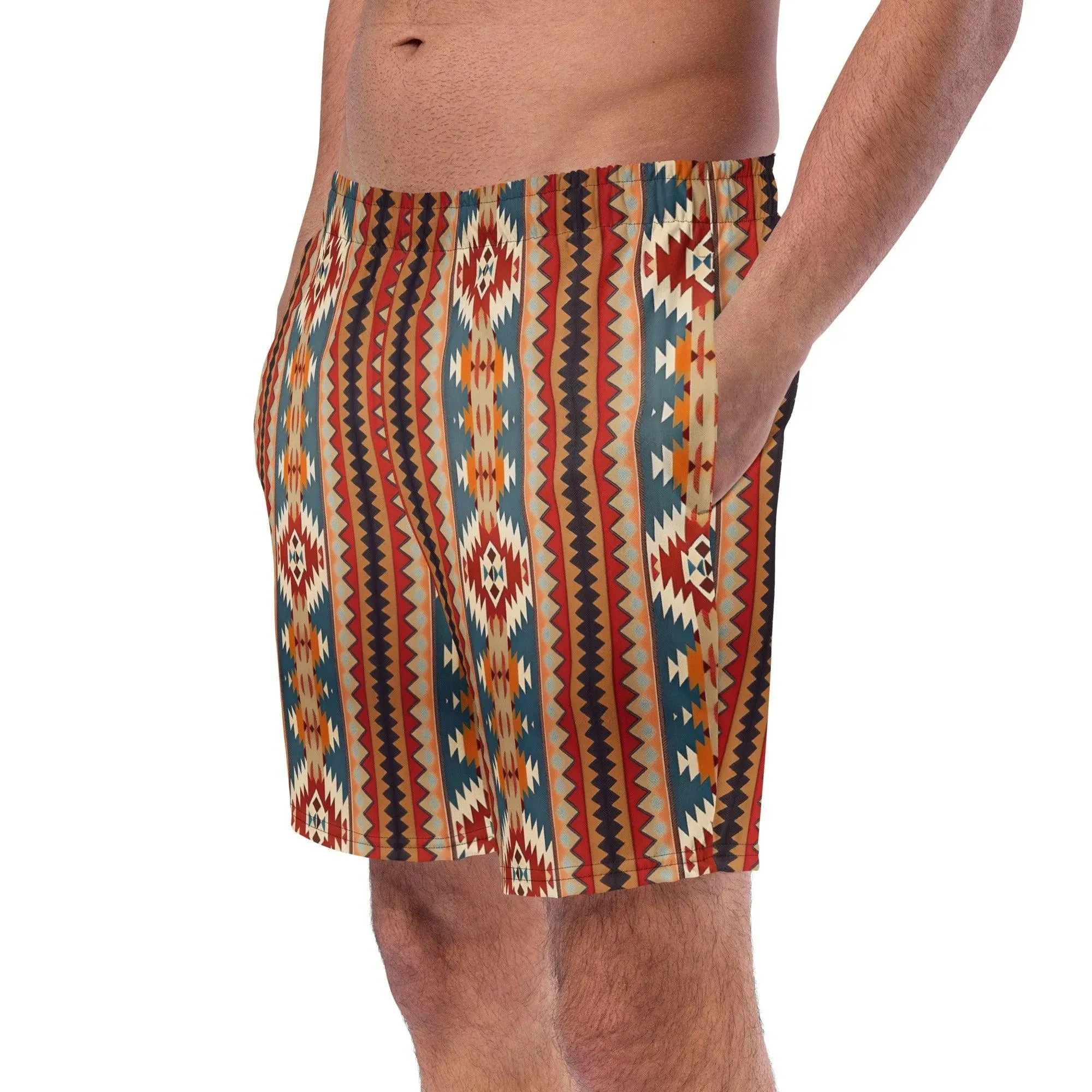 Native American Sunset Recycled Men's Swim Trunks