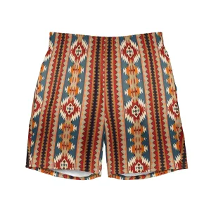 Native American Sunset Recycled Men's Swim Trunks