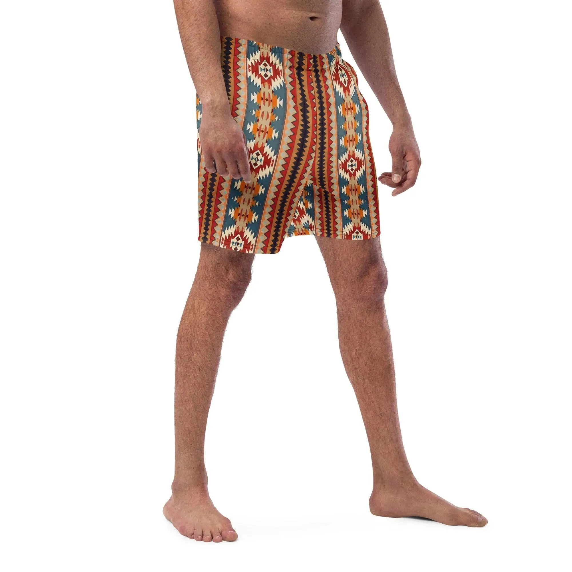 Native American Sunset Recycled Men's Swim Trunks