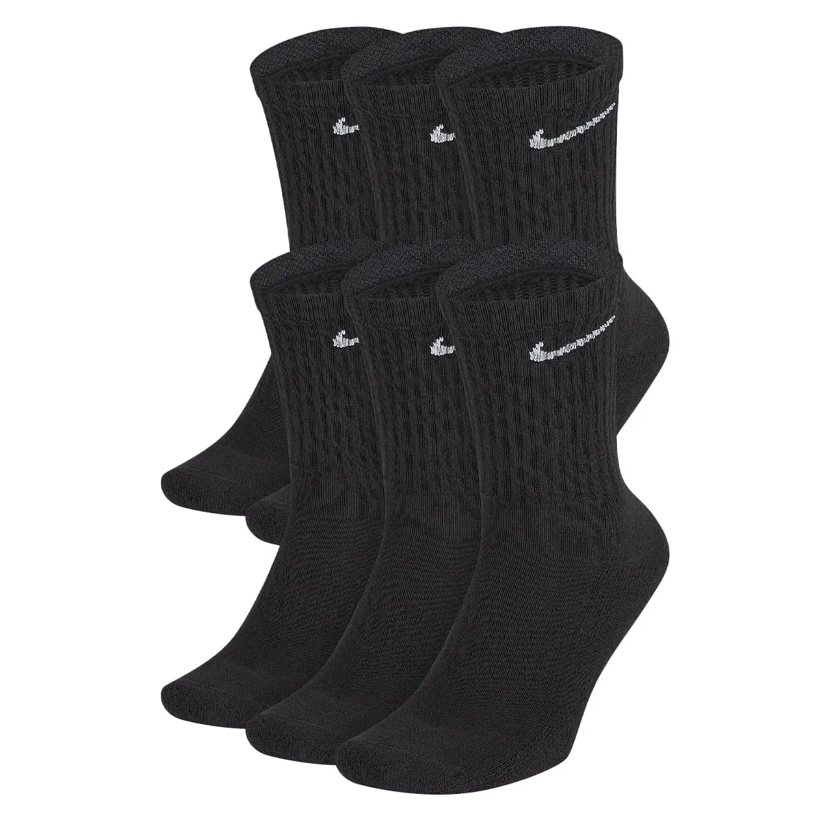 Nike - Everyday Cushioned Crew Socks Black 6 Pack