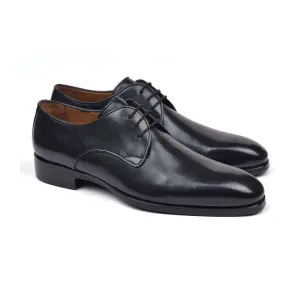 Paul Parkman Handmade Designer Shoes Men's Black Leather Derby Oxfords (PM5509)