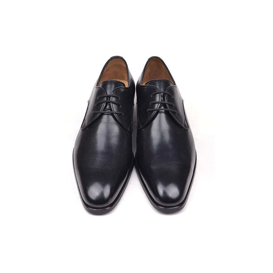 Paul Parkman Handmade Designer Shoes Men's Black Leather Derby Oxfords (PM5509)