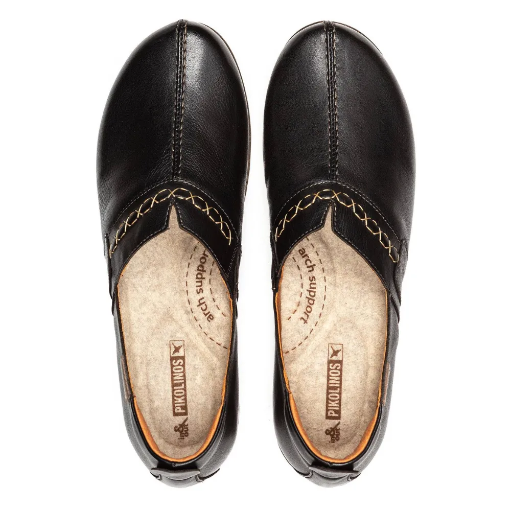 Pikolinos Granada Black Leather Clog (Women's)