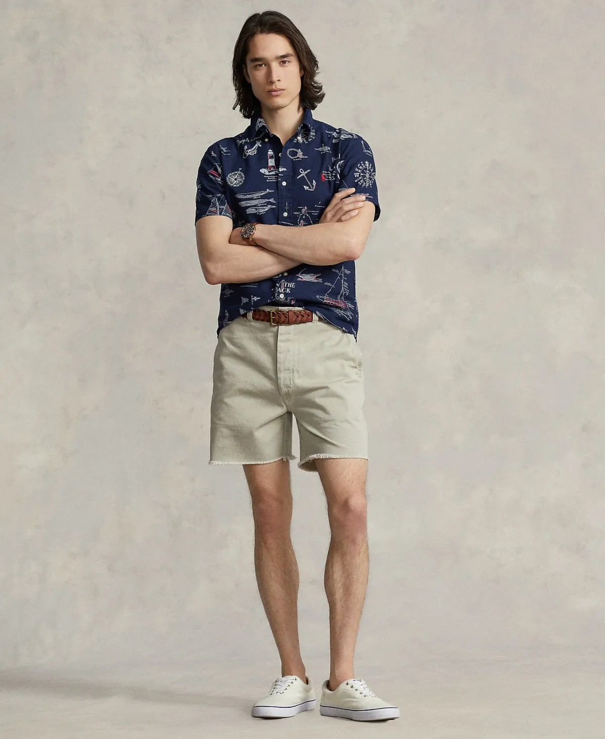 Polo Ralph Lauren Mens Burroughs Relaxed Fit Chino Shorts Khaki Beige  42 x 6