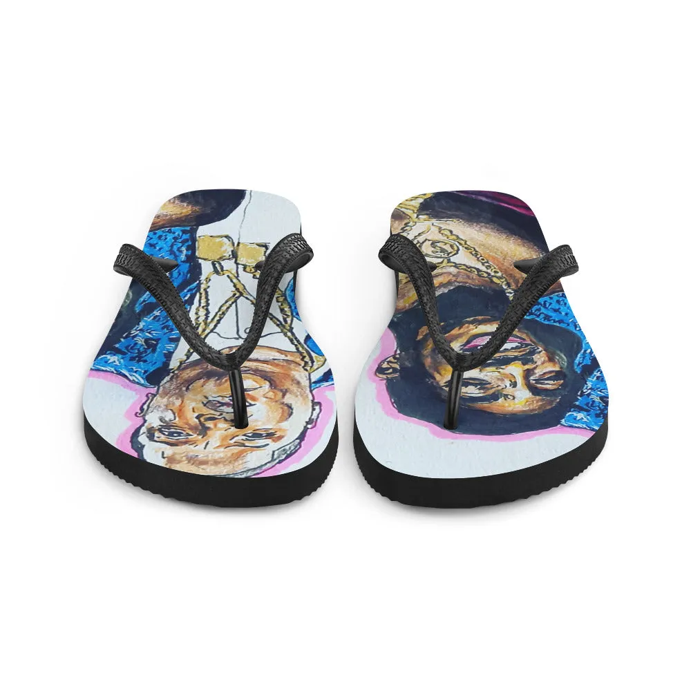 "2 pac n biggie" Flip-Flops "dduffy"