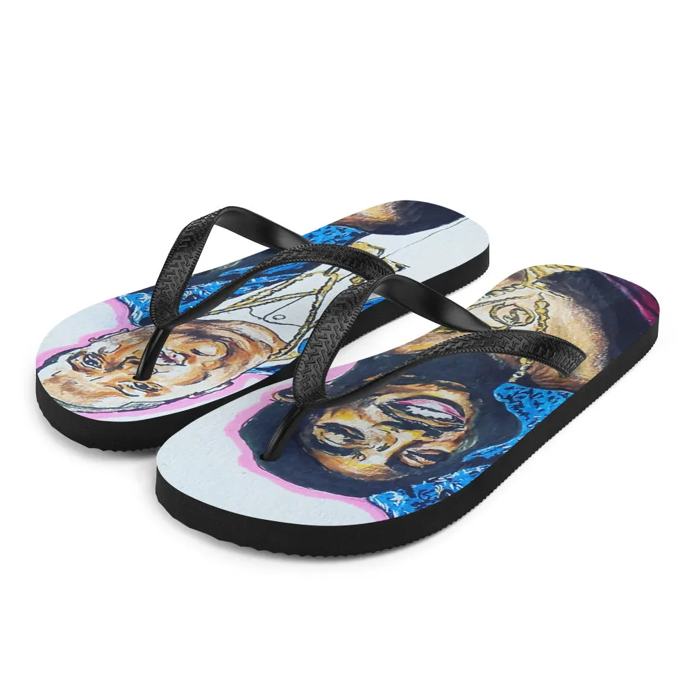 "2 pac n biggie" Flip-Flops "dduffy"