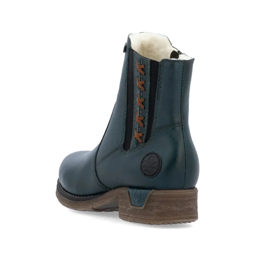 Rieker Fee 53 Petrol/Cayenne Bootie (Women's)