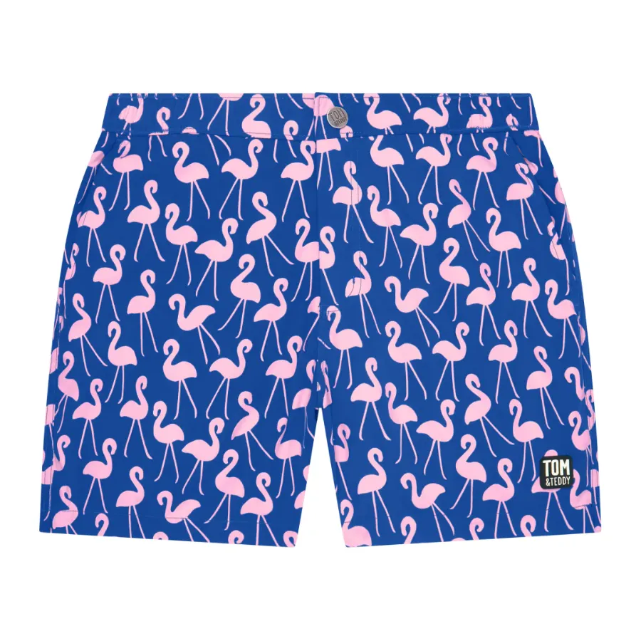 Tom & Teddy Flamingo Women Swim Shorts WFLRO - Rose/ Blue