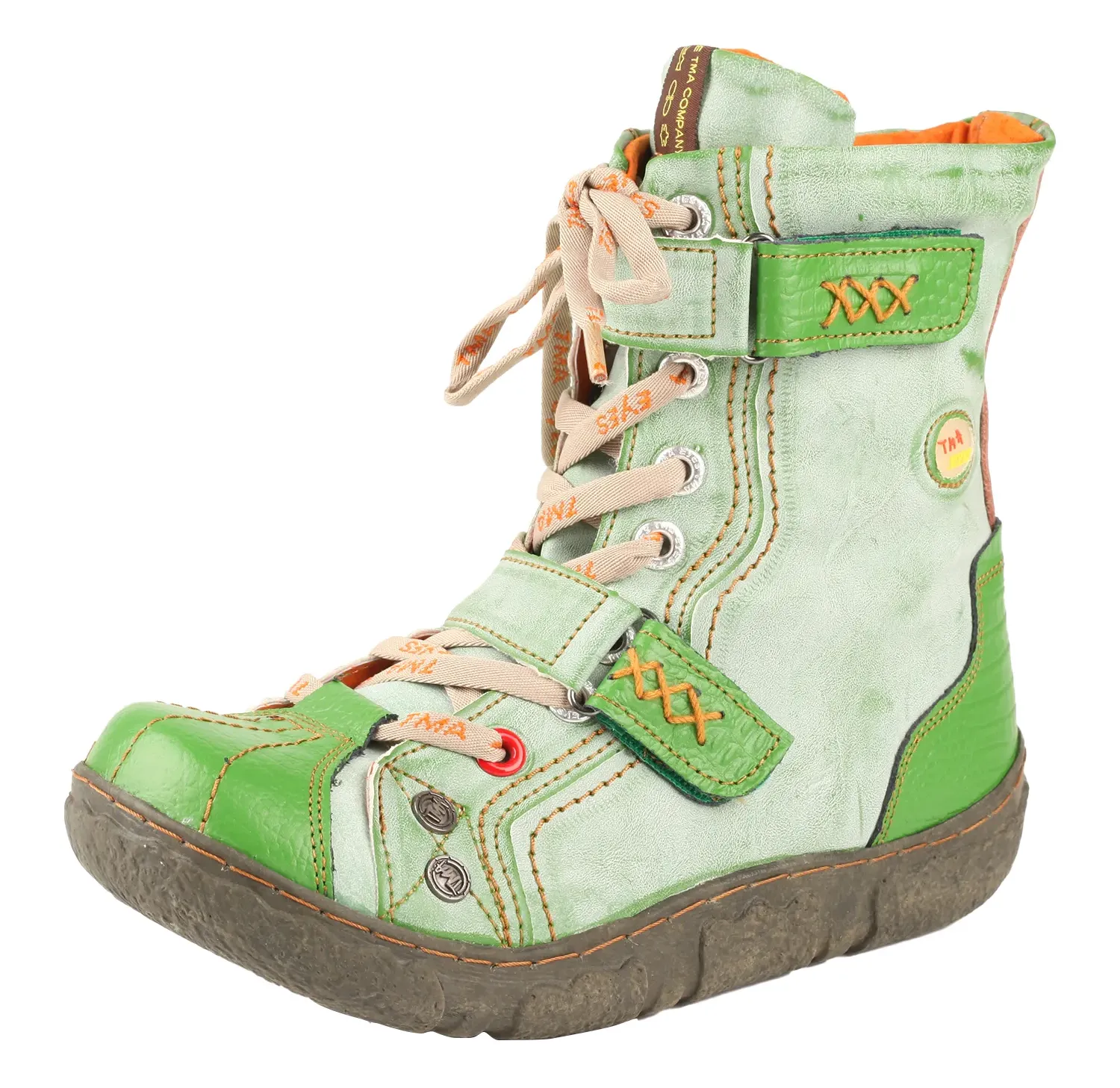 Women's Double Strapped Washed Hand-Stitched Leather/Suede Comfortable Warm Huggy Style Winter Boots